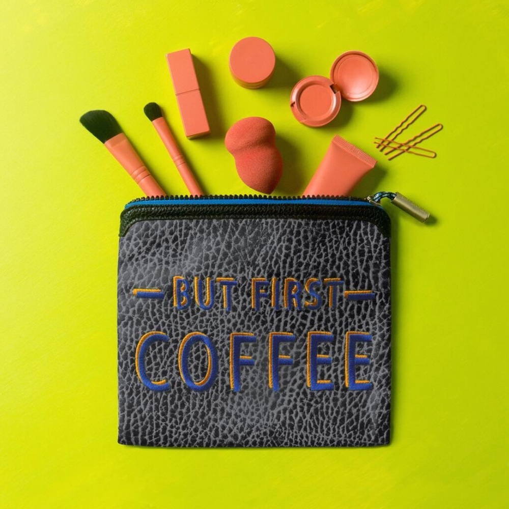 Henry Charles “But First Coffee” makeup bag